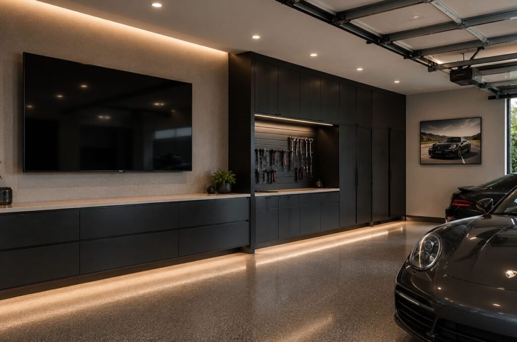 TV Wall Mounted in garage